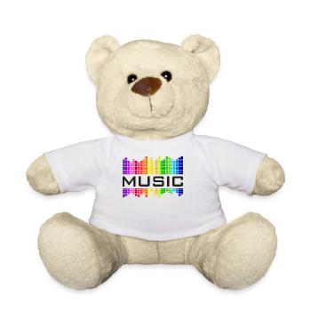 Music Music Equalizer Rainbow Dance Rock Concert - Teddy Bear - white - Front