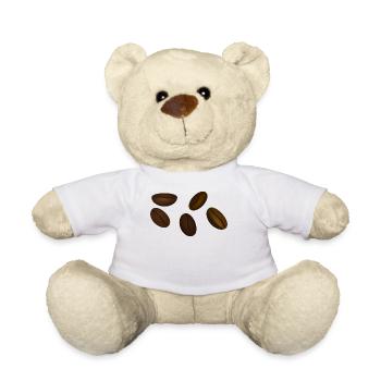 coffee cup beans coffee mug pot coffee beans102 - Teddy Bear - white - Front