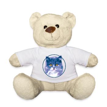Azure Katzenporträt im Kreis - Teddy - Weiß - Vorne