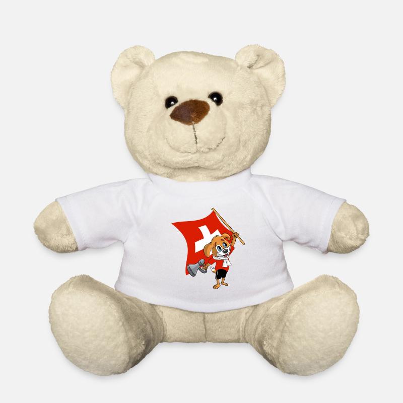 Schweiz Fan Hund - Teddy - Weiß