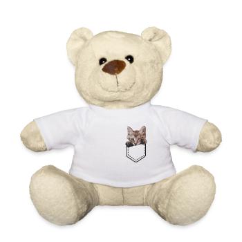 Katzen Katzendame Katzenfreund Katzengesicht - Teddy - Weiß - Vorne