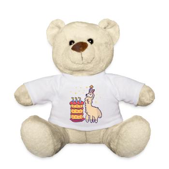 Joyeux anniversaire lama - Nounours - blanc - Devant