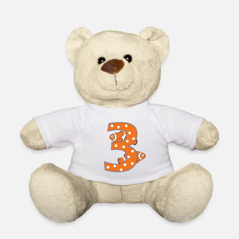 Nemo Anemonefish Third Birthday - Teddy Bear - white