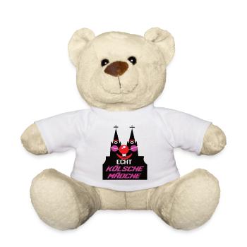 Kölner Karneval Alaaf Echt koelsche Maedche - Teddy - Weiß - Vorne