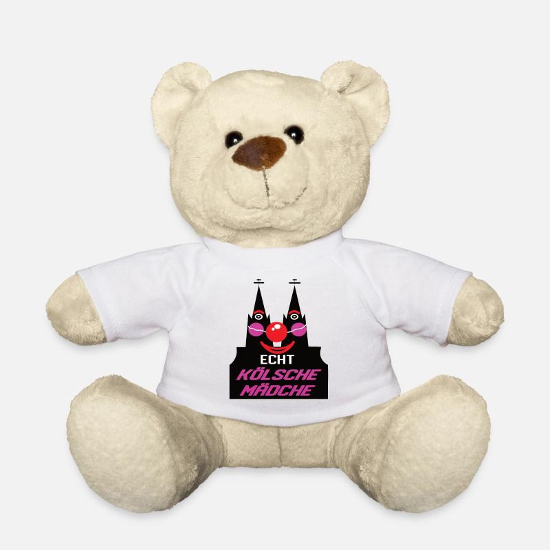 Kölner Karneval Alaaf Echt koelsche Maedche - Teddy - Weiß