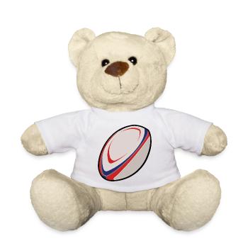 Idée cadeau rugby wm ball player jersey shirt - Nounours - blanc - Devant