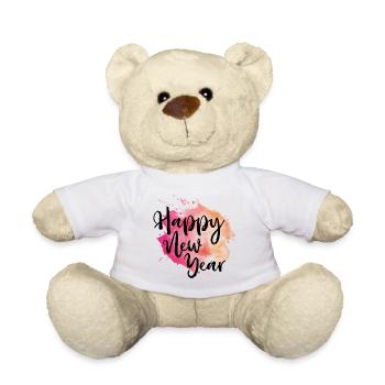 neu Frohes Neues Jahr - Teddy - Weiß - Vorne