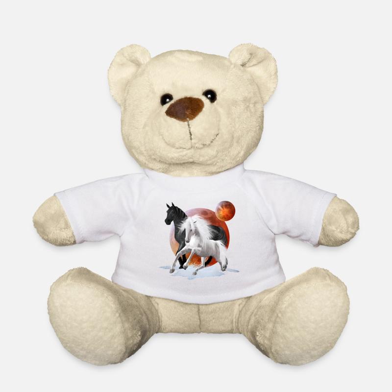 Pferdepaar Schwarz - Weiß - Teddy - Weiß