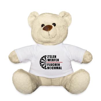 Darts Ablauf | Dart Geschenk für Hobby Dartspieler - Teddy - Weiß - Vorne