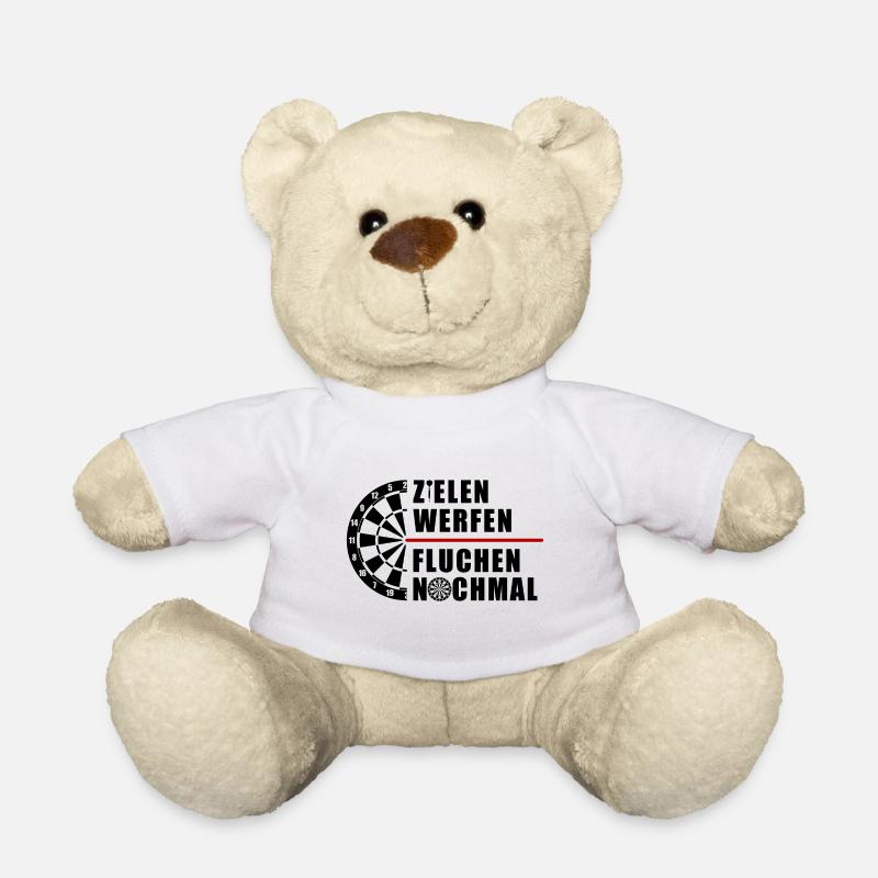 Darts expiration | Darts gift for hobby darts players - Teddy Bear - white