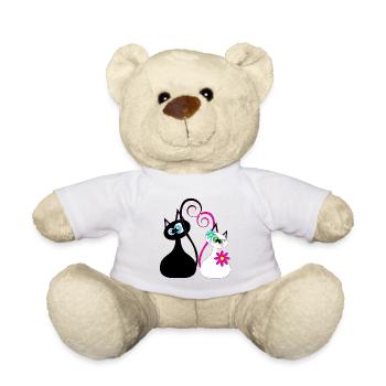 Cat lady cat face - Teddy Bear - white - Front