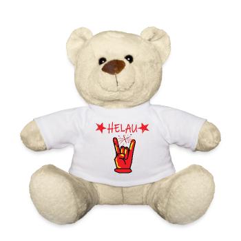 Helau,Rock Hand,Mainz Fastnacht Kostüm Shirt Musik - Teddy - Weiß - Vorne