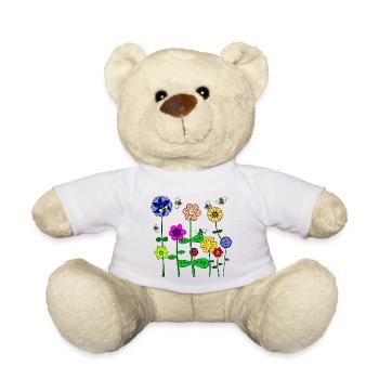 Blumen. Bunt und schön. - Teddy - Weiß - Vorne