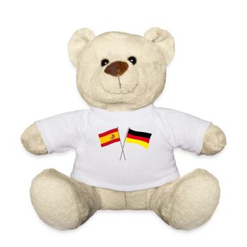 Drapeau Espagne Allemagne - Nounours - blanc - Devant