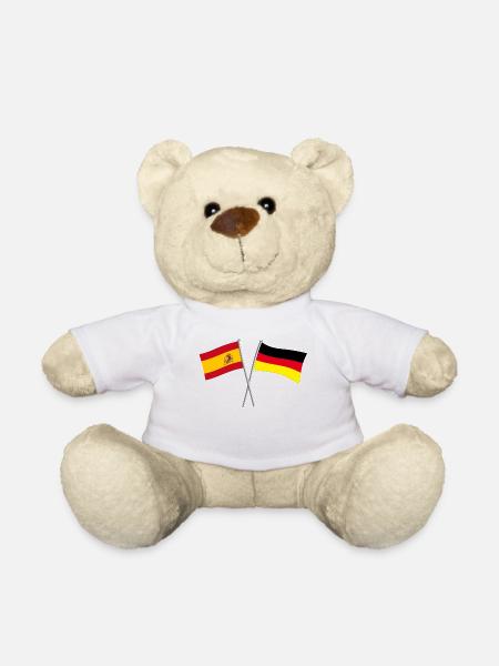 Drapeau Espagne Allemagne - Nounours - blanc