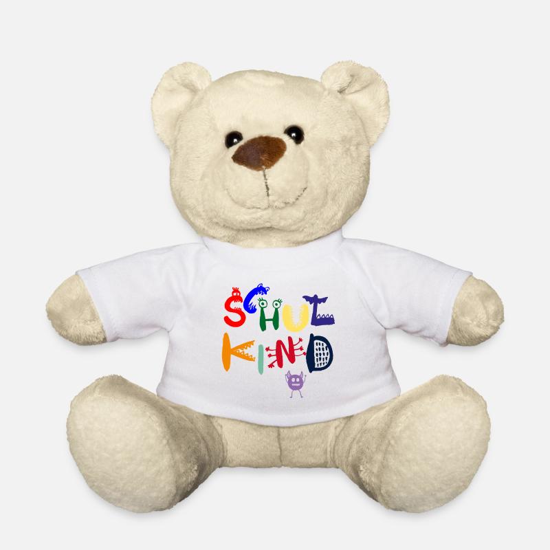 Schulkind - Monster - Teddy - Weiß