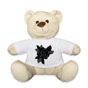 schwarze Gothic Rose - Teddy - Weiß - Vorne