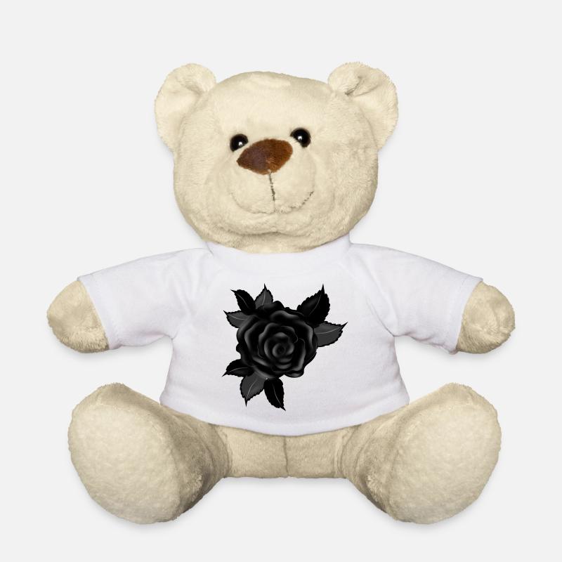 schwarze Gothic Rose - Teddy - Weiß