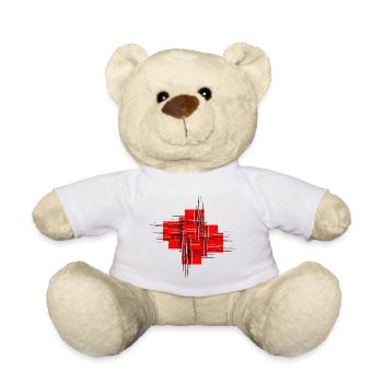 Fantaisie en rouge et noir - Nounours - blanc - Devant
