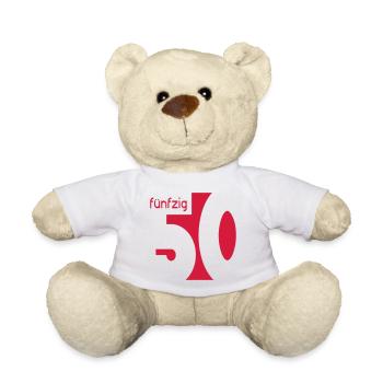 50. Geburtstag - Teddy - Weiß - Vorne