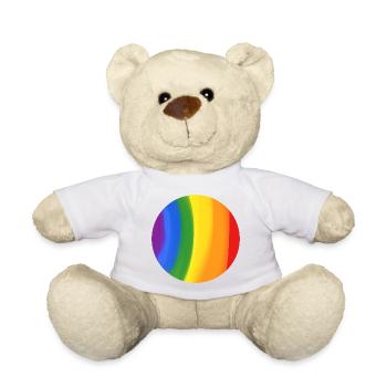 Colors Of Rainbow Catched in a Circle - Teddy Bear - white - Front