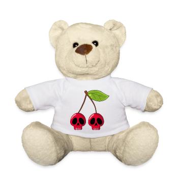 Tête de mort cerise - Nounours - blanc - Devant