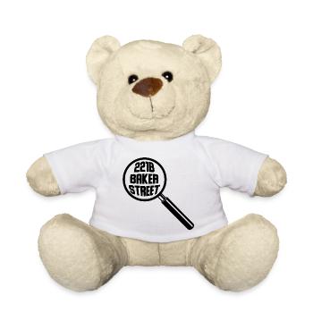 Lupe 221B Baker Street Sherlock Holmes Geschenk - Teddy - Weiß - Vorne