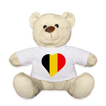 Belgien Belgium Heart Love - Teddy - Weiß - Vorne