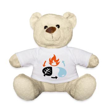 Fire, Water, Plant Elements - Teddy Bear - white - Front