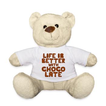 Chocolat de Noël - Paroles drôles - Nounours - blanc - Devant