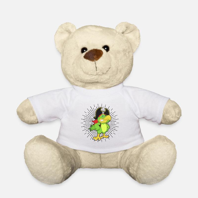 Pirate - pirate - parrot - Teddy Bear - white