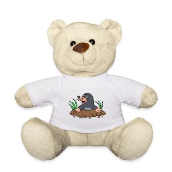 Mole comic cartoon gift idea - Teddy Bear - white - Front