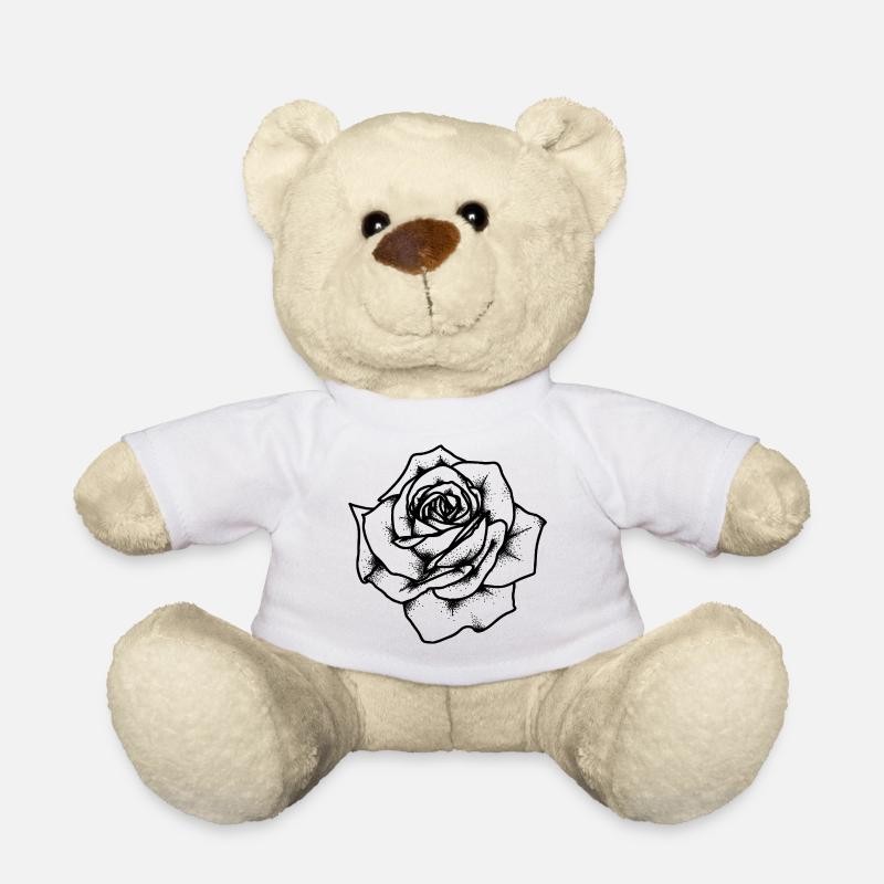 Rose - Tattoo Rose - Schwarze Rose - Teddy - Weiß