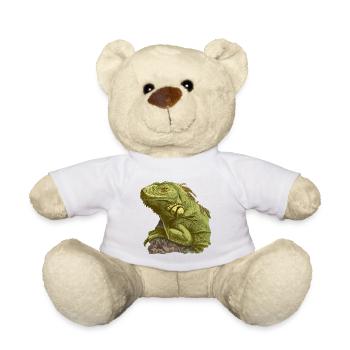 Iguana head animal 3D nature animal protection - Teddy Bear - white - Front
