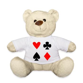 Herz Kreuz Karo Pik Poker Kartenspiel - Teddy - Weiß - Vorne