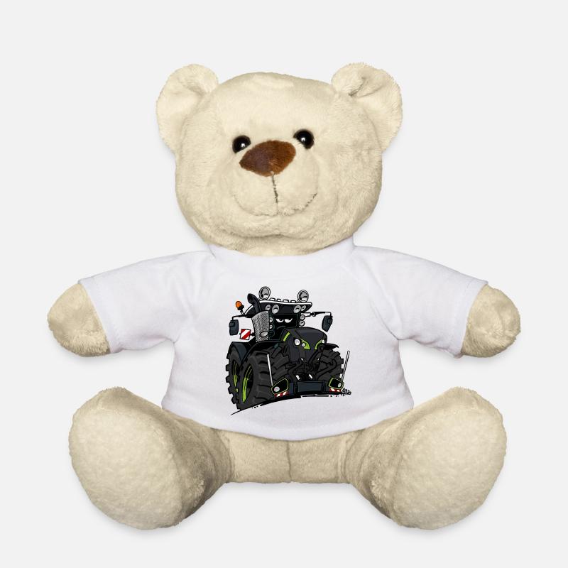 0927 C TRACTEUR NOIR - Nounours - blanc