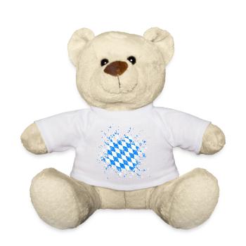 Bayerische Flagge Splatter Bayern Bavaria - Teddy - Weiß - Vorne
