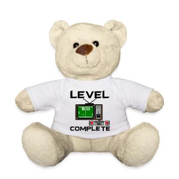 50.Geburtstag , Level 50 , Gamer , 50 Jahre (25) - Teddy - Weiß - Vorne