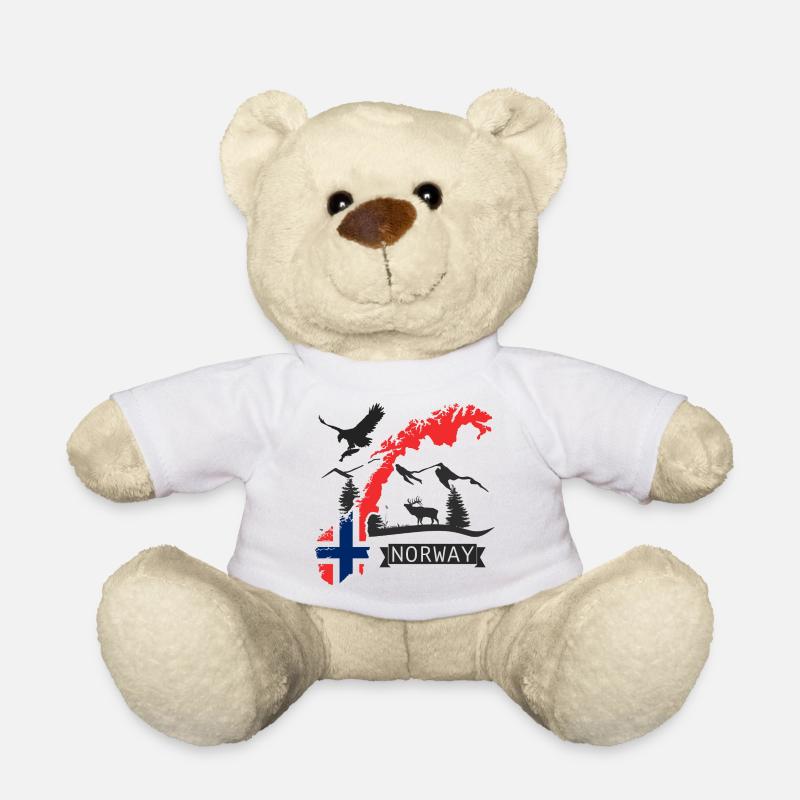 Norway Topography Flag Norway Design - Teddy Bear - white