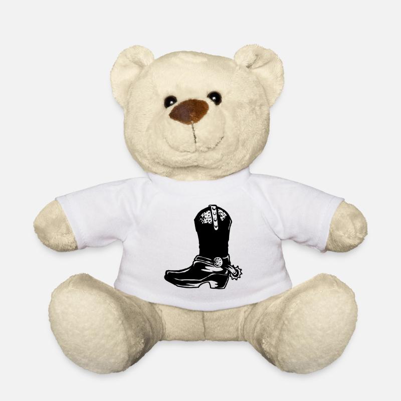 Cowboy boots - Teddy Bear - white