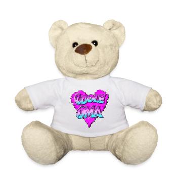 Coole Oma - Graffiti- mit Herz - Pink - Teddy - Weiß - Vorne