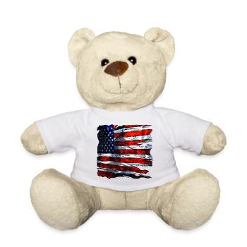 Vintage American Flag feinste Handarbeit - Teddy - Weiß - Vorne