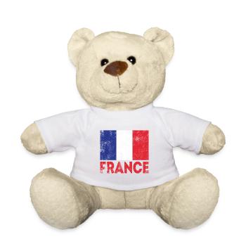 Cadeau drapeau France France drapeau - Nounours - blanc - Devant