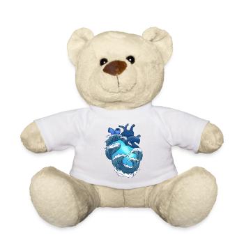 Herz Ozean Tsunami Herzschlag Wellen Meer Pazifik - Teddy - Weiß - Vorne