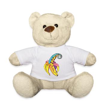 Banane poulpe encre poisson fruits marine océan - Nounours - blanc - Devant