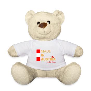 Fabriqué en Autriche avec amour Geschenk Österreich - Nounours - blanc - Devant