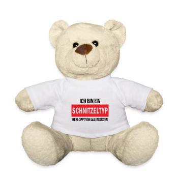 Schnitzel Spruch National Bayern Geschenk - Teddy - Weiß - Vorne