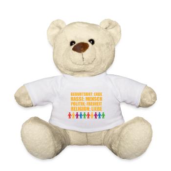 Geburtsort rasse politik religion Geschenk Flagge - Teddy - Weiß - Vorne