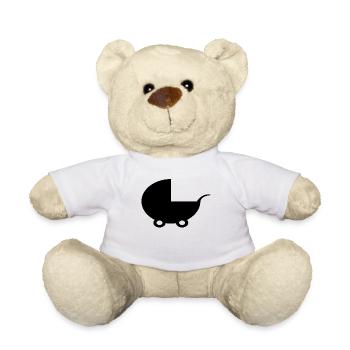 Baby carriage - Teddy Bear - white - Front