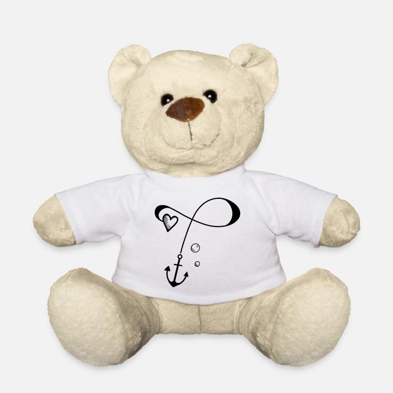 Anker mit Herz am Seil - unendliche Liebe - Teddy - Weiß